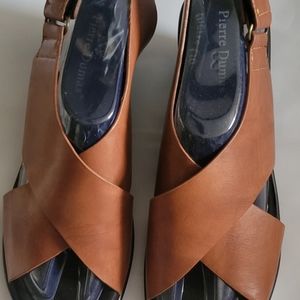 New Leather Pierre Dumas Whiskey Slingback Sandal